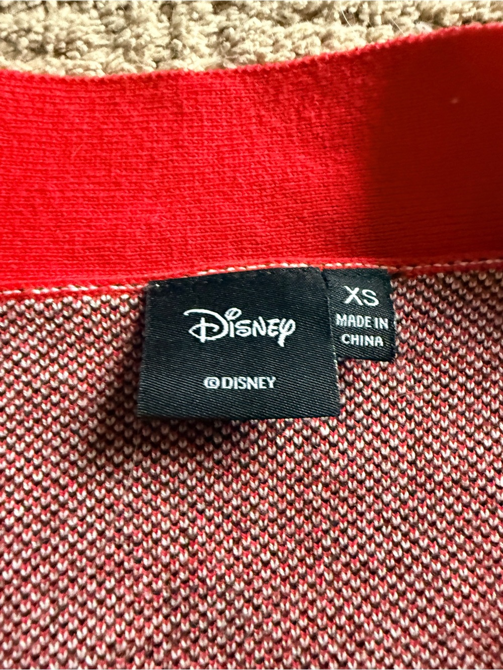 Disney Cream & Red Mickey Mouse Button Cardigan - Picture 2 of 2